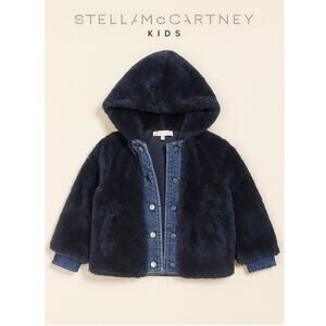 Stella McCartney Kids Faux Fur & Denim Hooded Jacket – Size 8 (130/64)